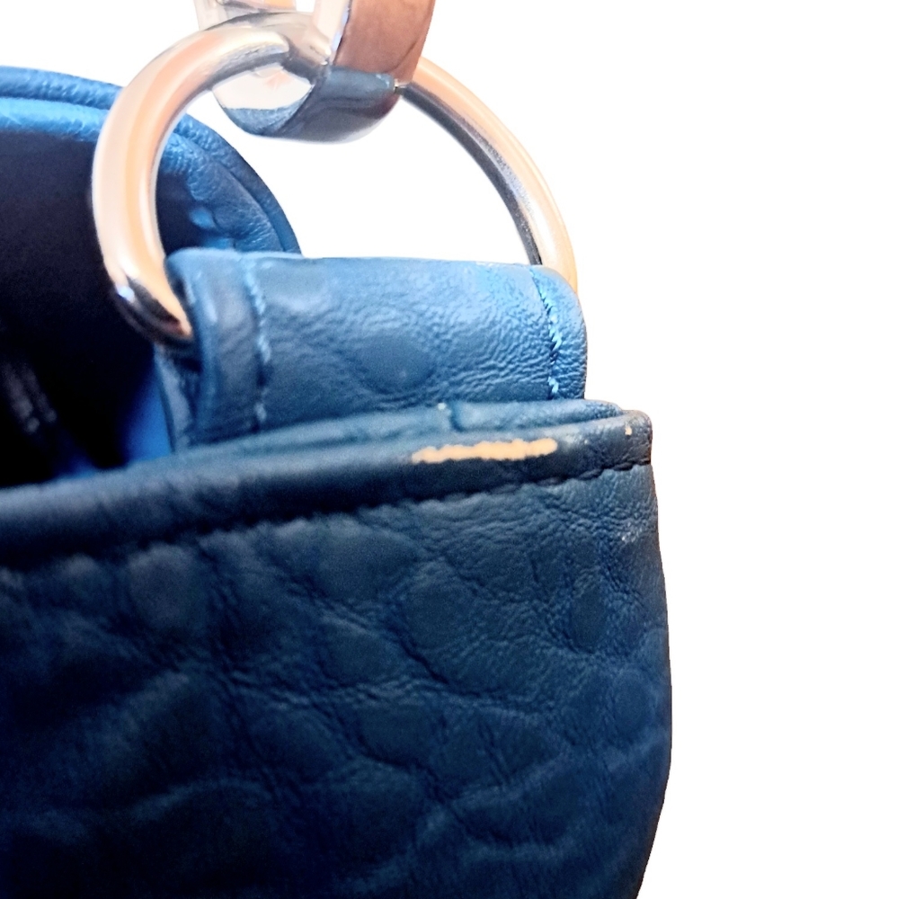 Jewell By 31 Blue Handbag Purse Satchel Women's  Faux Leather 12x10" Colorful - Picture 11 of 13